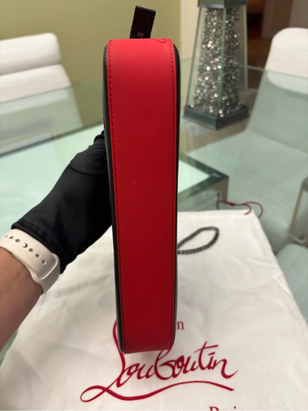 Authentic Christian Louboutin Loubila Leather Clutch